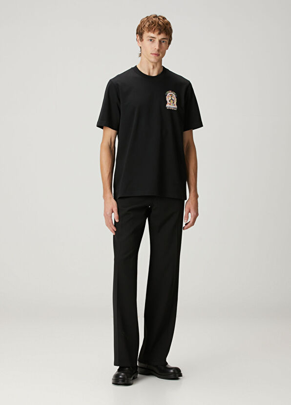 Casablanca Siyah Organik Pamuk T-shirt - 2