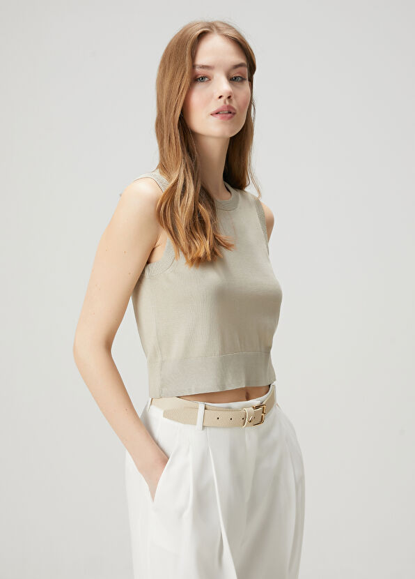 Beymen Club Aqua Green Silk Blend Basic Sweater - 4