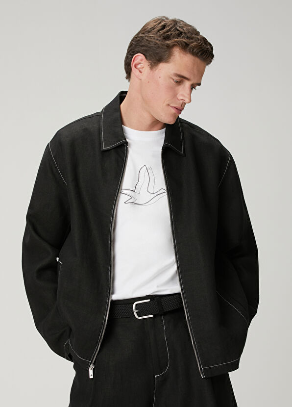 Beymen Club White Relax Fit Artwork Goose Detailed T-Shirt - 2