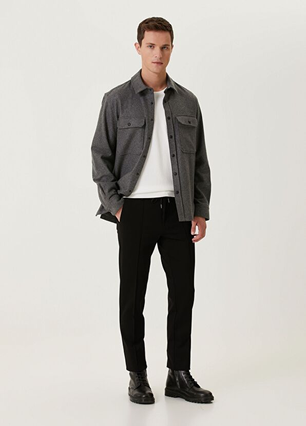 Beymen Club Antrasit İnce Kaşe Yün Dış Gömlek - 3
