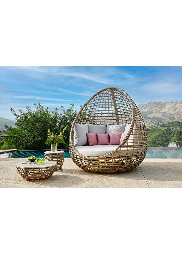 Vitello Faber Bej Rattan Daybed Bahçe Koltuğu - 4