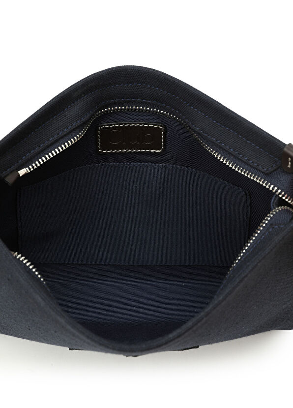 Beymen Club Navy Blue Embossed Logo Women's Hand Clutch - 4