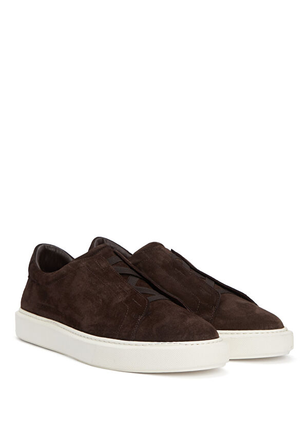 Beymen Club Kahverengi Lastikli Erkek Süet Sneaker - 2