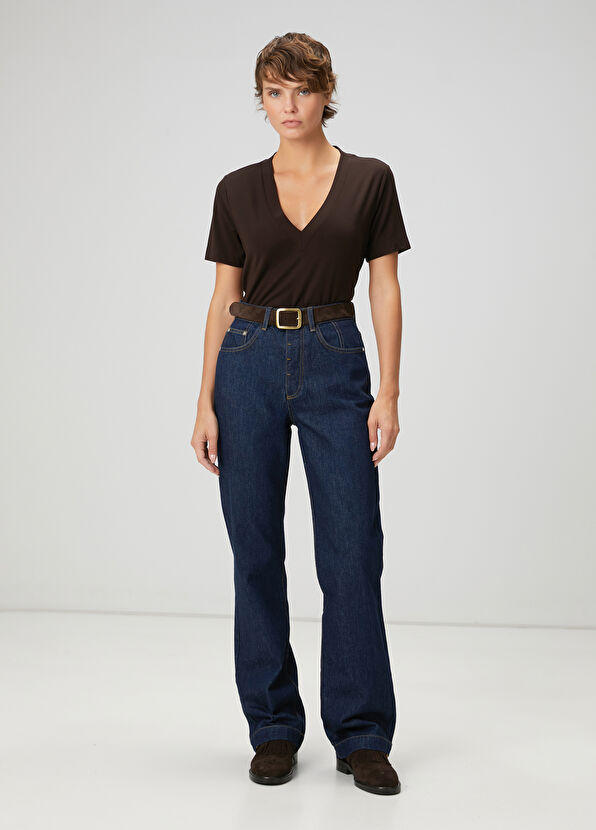 Beymen Club Dark Brown Basic T-Shirt - 2