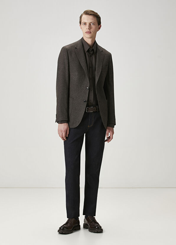 Beymen Club Tobacco Stitching Raw Slim Fit Jean Pants with - 1