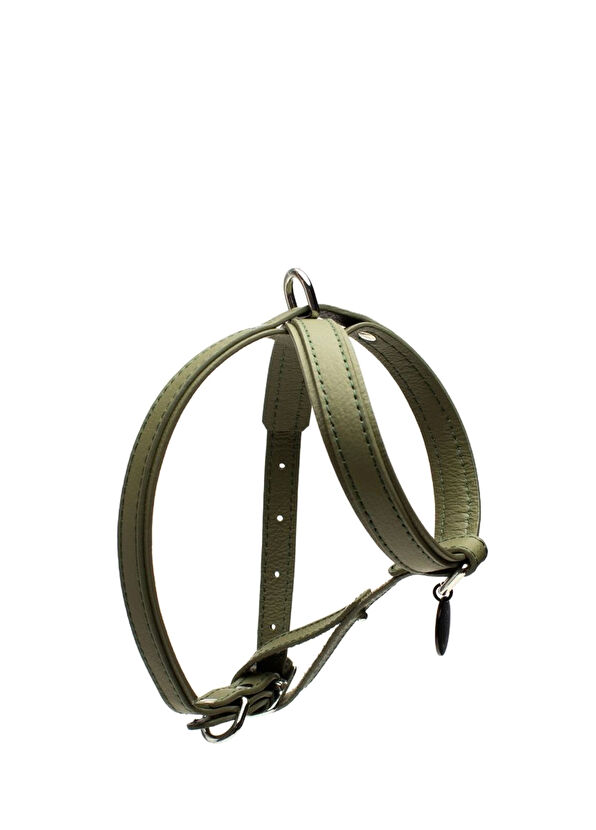 Zoe Pet Atelier Khaki Leather Cross Dog Harness - 1