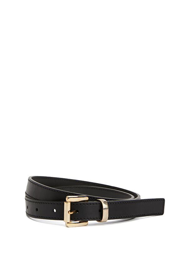 Beymen Club Black Womens Slim Leather Belt - 3
