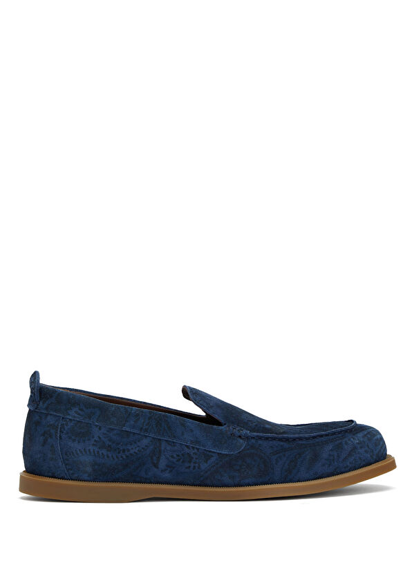 Etro Navy Blue Men's Suede Loafer - 1