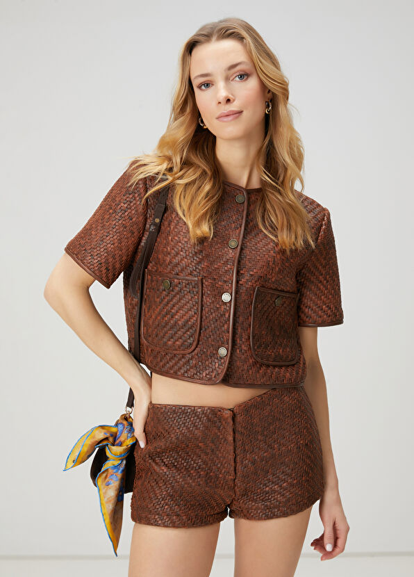 Beymen Club Kahverengi Deri Şort - 2