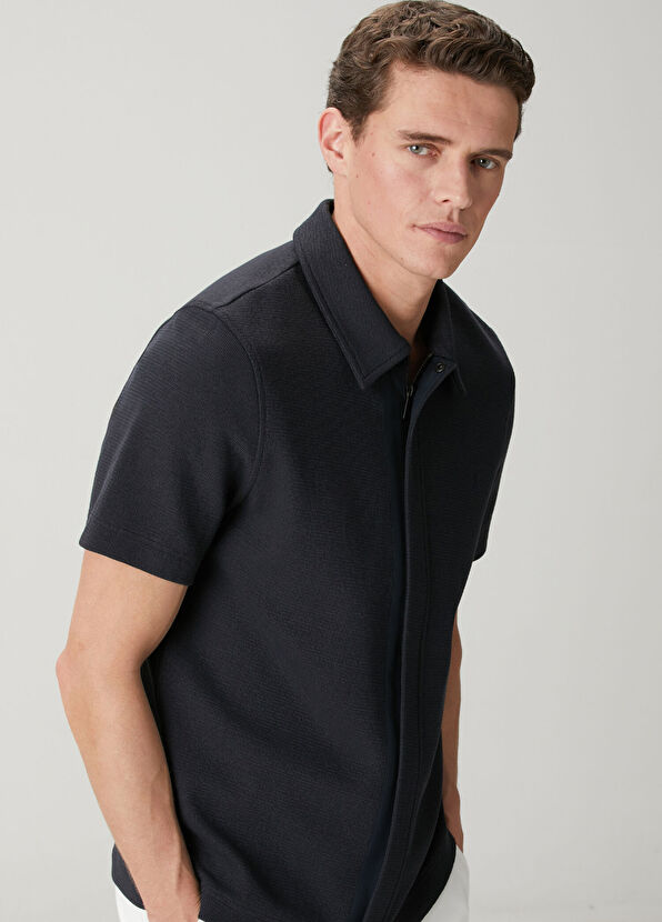 Beymen Club Comfort Fit Lacivert Polo Yaka Armürlü T-shirt - 2