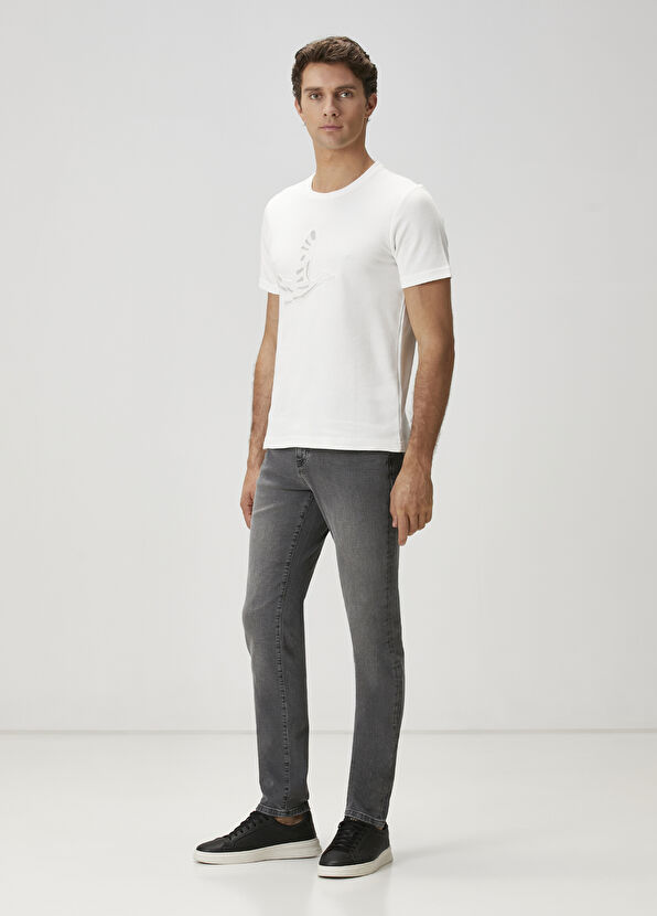 Beymen Club Kırık Beyaz Kabartmalı Logo Baskılı T-shirt - 3