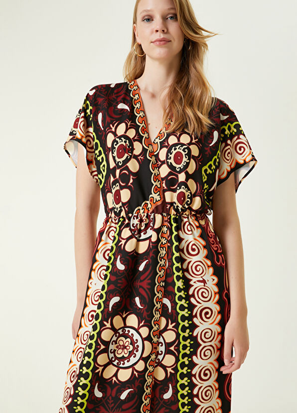 Beymen Club V Yaka Desenli Midi Elbise - 4