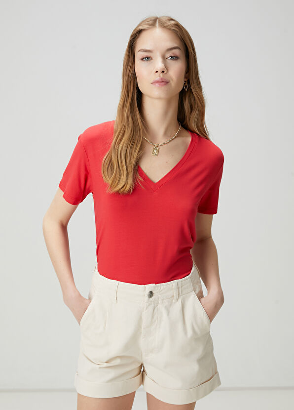 Beymen Club Kırmızı Modal T-shirt - 1