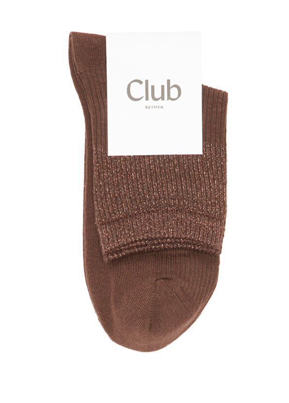 Beymen Club Brown Glittery Women's Socks - 1
