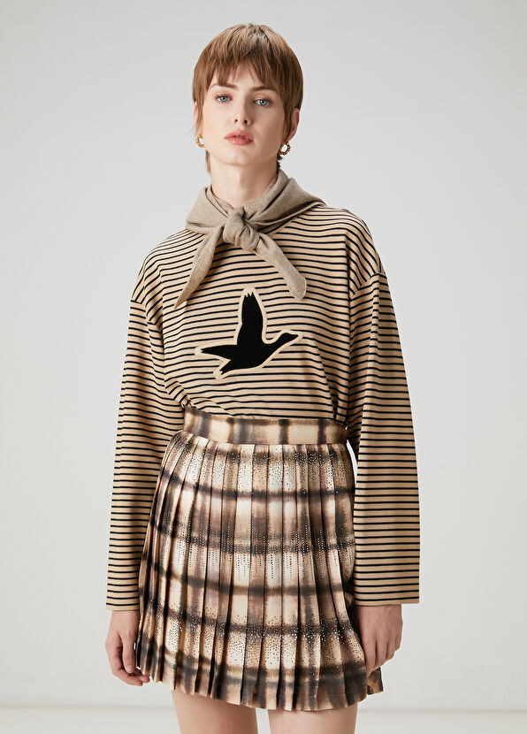 Beymen Club Beige Striped Sweatshirt - 1