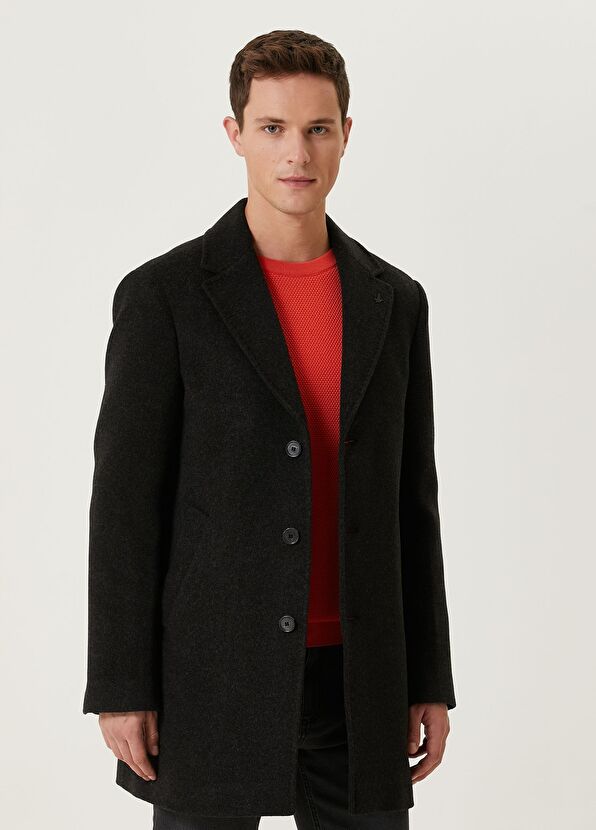 Beymen Club Anthracite Wool Cashmere Coat - 3