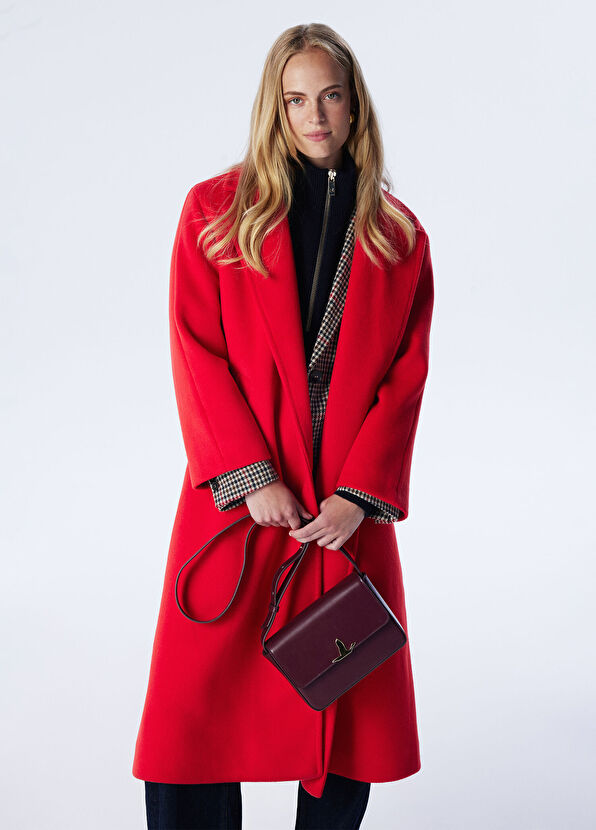 Beymen Club Kırmızı Kuşaklı Palto - 1