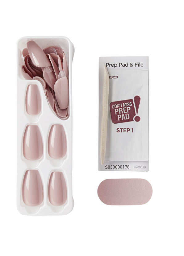 Impress Color Nude Tile Self-Adhesive Long Fake Nail - 4