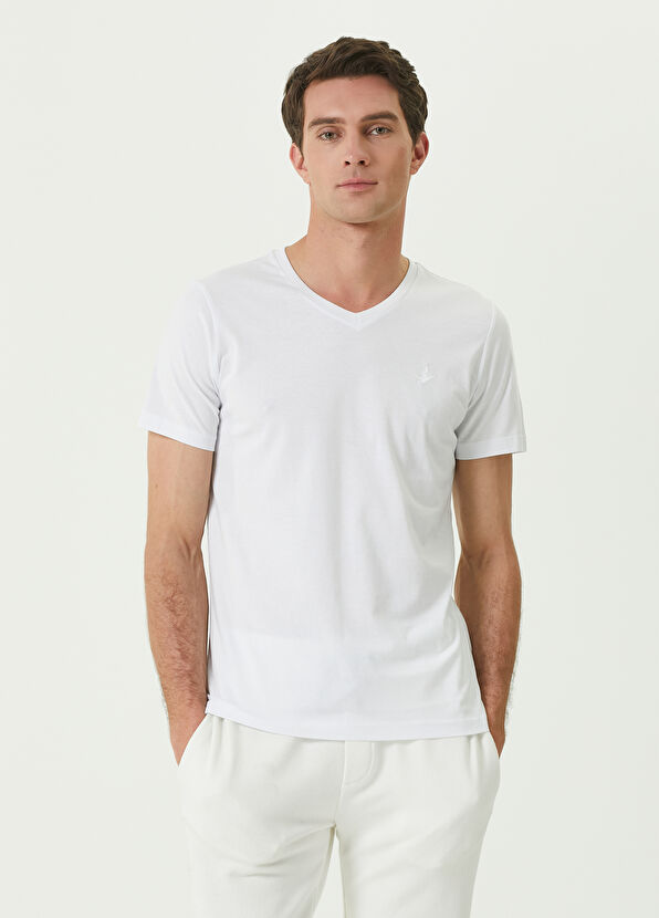 Beymen Club Beyaz V Yaka Basic T-shirt - 2
