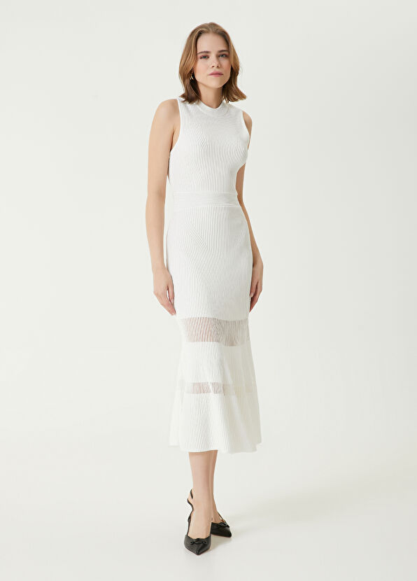 Beymen Club White Midi Knit Dress - 1