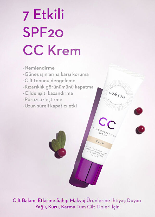 Lumene Shade Fair 7 Etkili Renk Dengeleyici SPF 20 CC Krem 30 ml - 2
