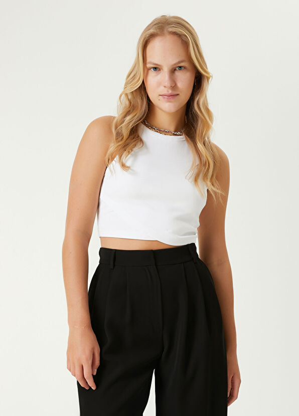 Beymen Club Beyaz Crop Atlet - 4