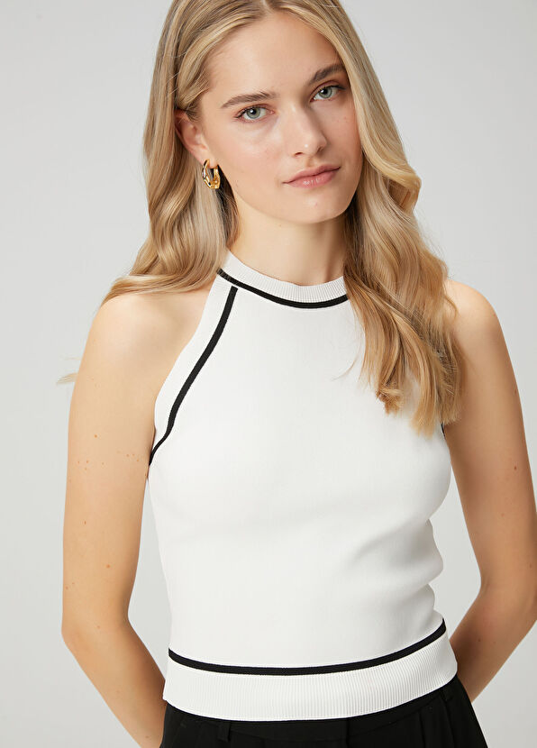 Beymen Club Kırık Beyaz Siyah Çizgi Detaylı Atlet - 2