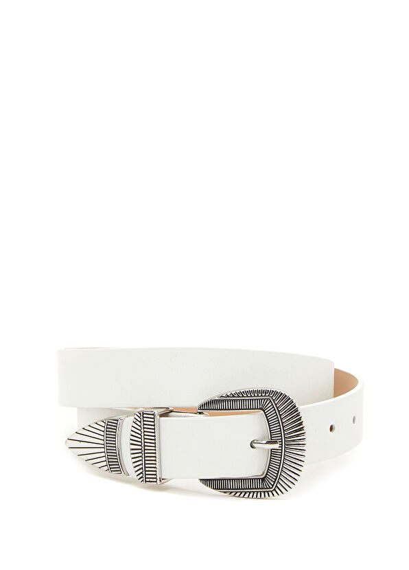 Beymen Club Beyaz Kadın Deri Kemer - 1