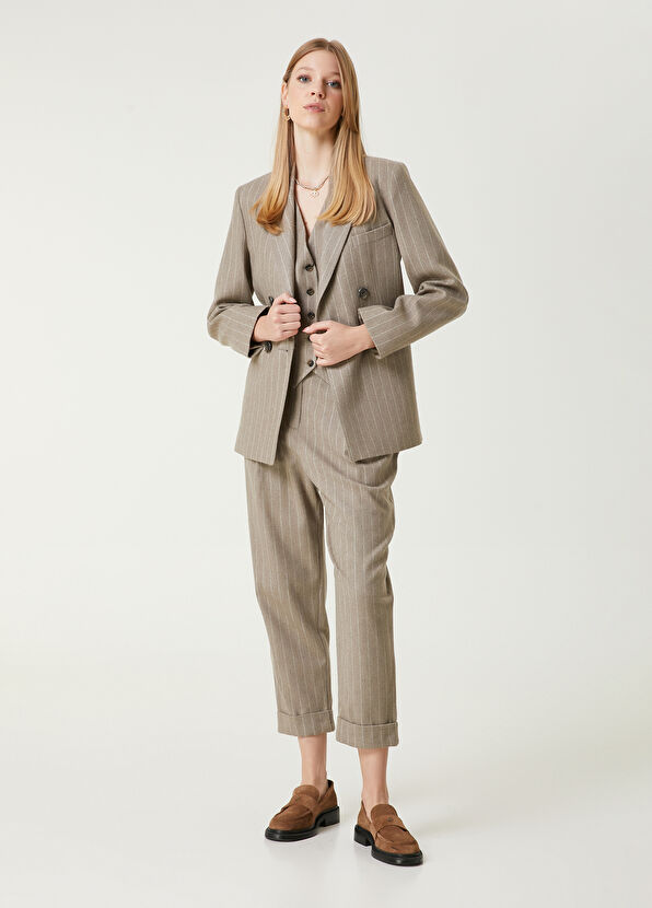 Beymen Club Camel Kruvaze Yün Blazer - 4