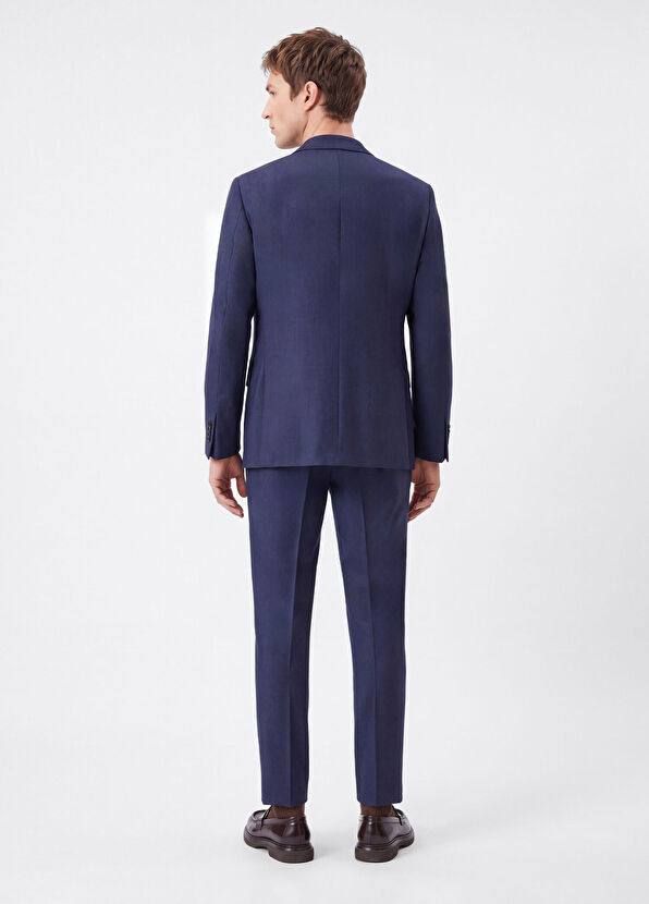 Beymen Club Drop 6 Navy Blue Wool Flannel Suit - 4