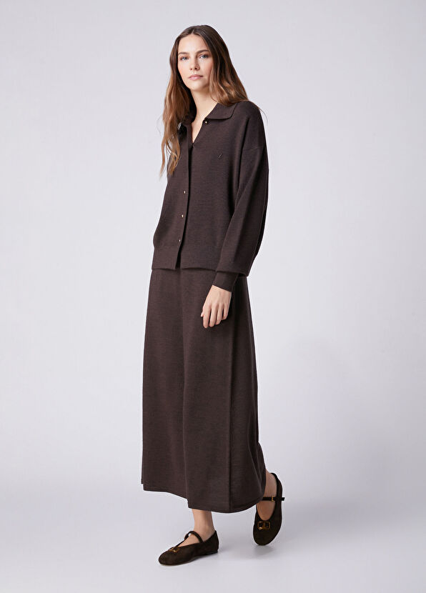 Beymen Club Brown Midi Wool Knit Skirt - 1