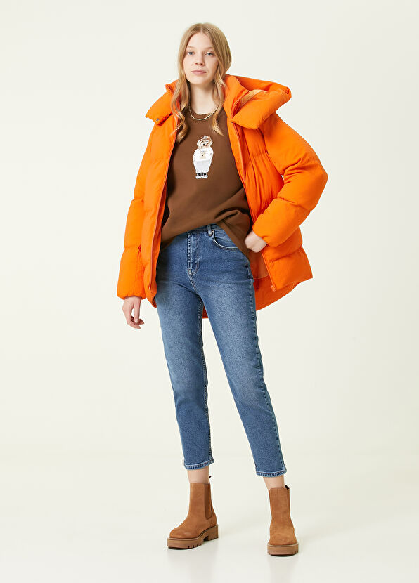 Beymen Club Turuncu Kapüşonlu Puff Mont - 2