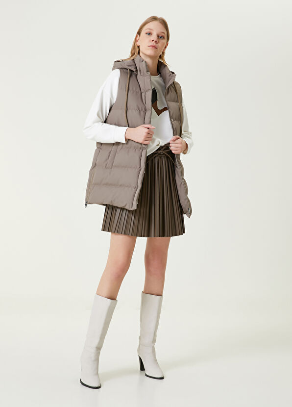 Beymen Club Gri Kapüşonlu Puff Yelek - 2