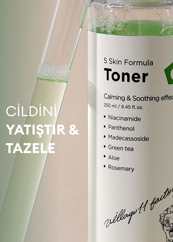 Village 11 Factory C Skin Formula Toner Yatıştırıcı Cica Yüz Toniği 250 ml - 4
