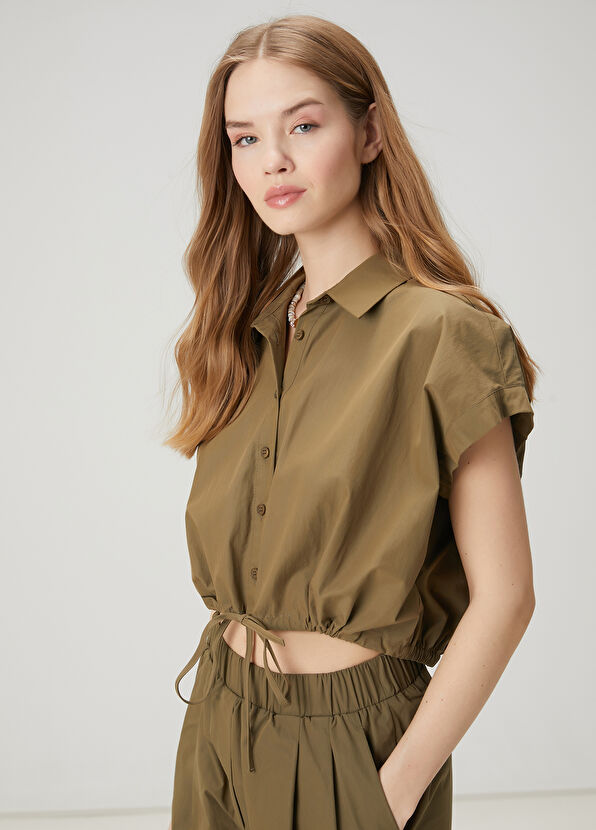 Beymen Club Haki Crop Gömlek - 1