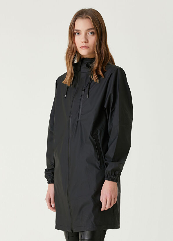 Long Storm Breaker Siyah Yağmurluk - Görsel 3