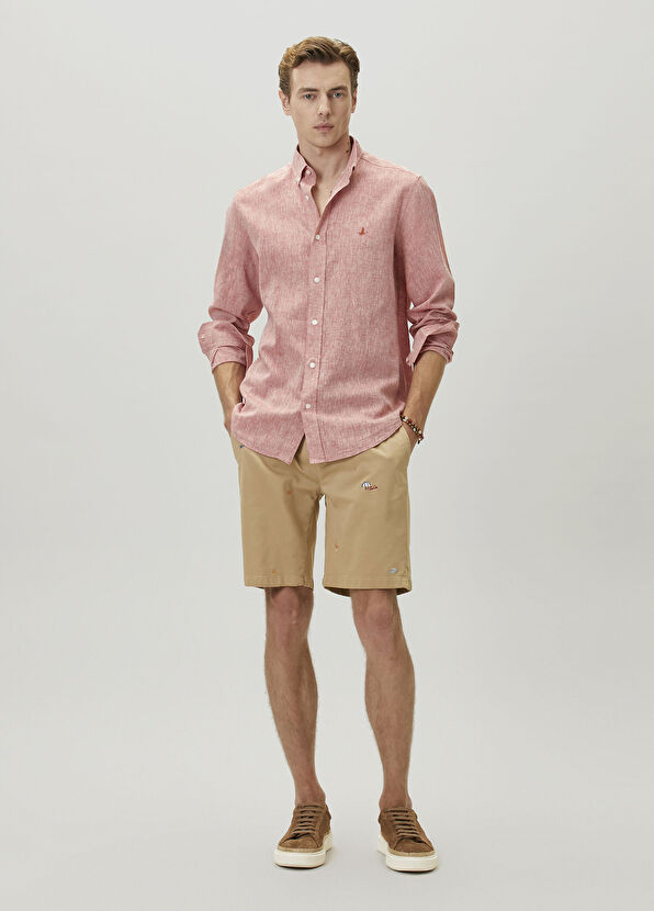 Beymen Club Comfort Fit Tile Linen Shirt - 3