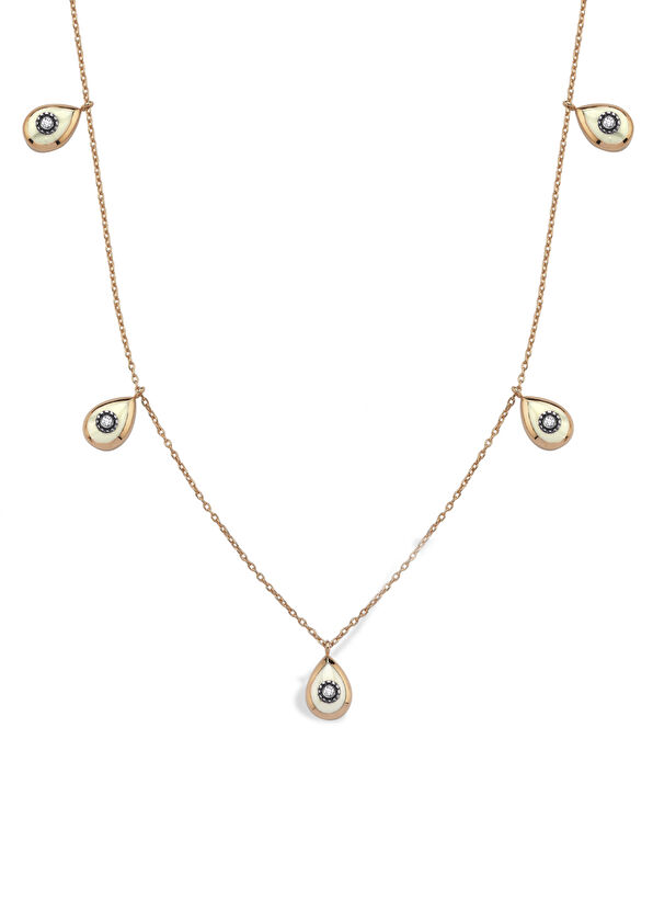 Jeevels & Co Quintuple Drop Diamond Women's Gold Necklace - 1