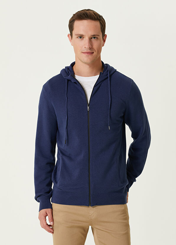 Beymen Club Navy Blue Hooded Cardigan - 1
