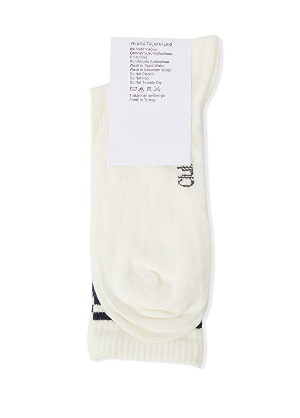 Beymen Club White Logo Embroidered Men's Sports Socks - 2