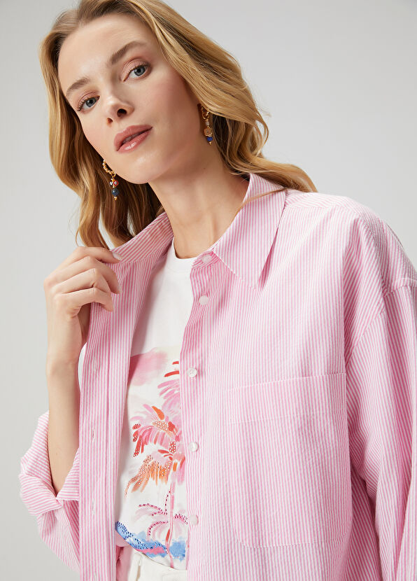 Beymen Club Pink Striped Shirt - 2