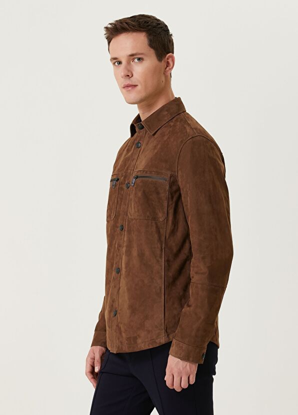 Beymen Club Brown Suede Shirt - 4