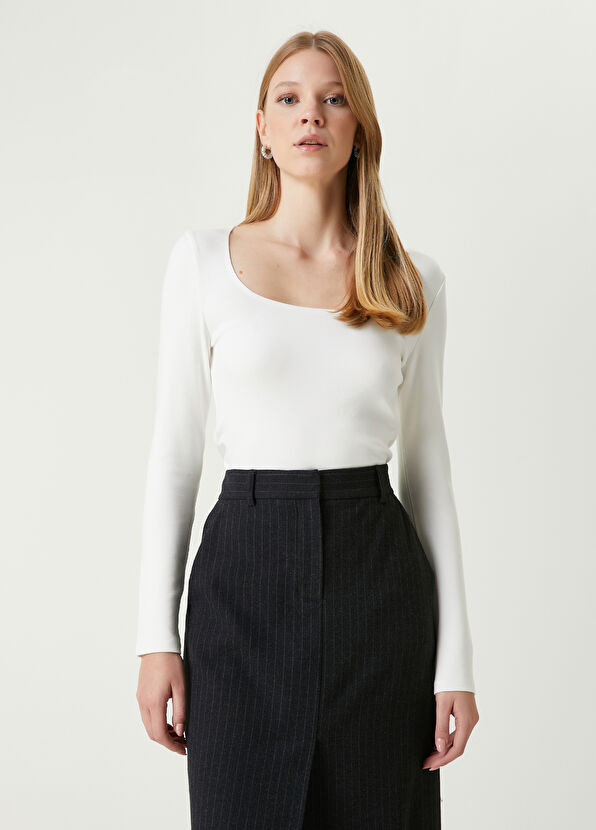 Beymen Club Beyaz Uzun Kol T-shirt - 4