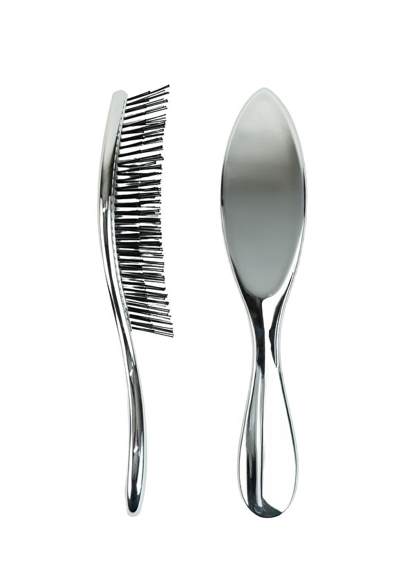 FENDA Profesyonel Chrome Silver 4 Pinli Dar Başlık Gümüş Saç Fırçası - 2