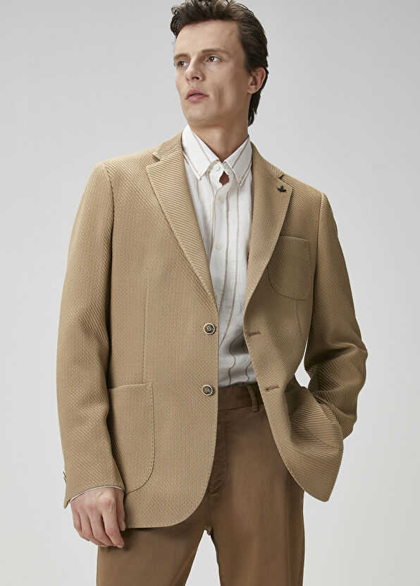 Beymen Club Camel Hair Diagonal Textured Jacket - 1