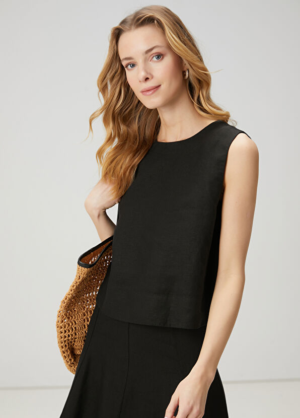 Beymen Club Siyah Keten Bluz - 1