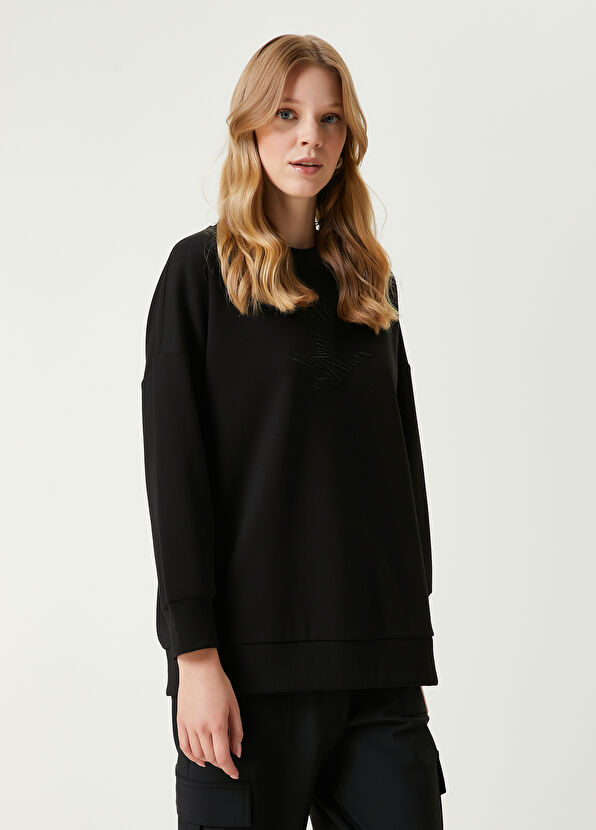 Siyah Logo Nakışlı Sweatshirt Beymen Club Siyah Logo Nakışlı Sweatshirt - 4