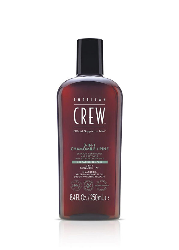 American Crew 3in1 Chamomile & Pine With Relaxing Fragrance Nourishing Shampoo + Conditioner + Body Lotion for Men 250 ml - 1