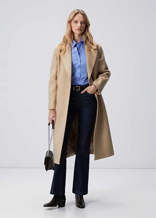 Network Taş Kaşmir ve Yün Karışımlı Manto - 4