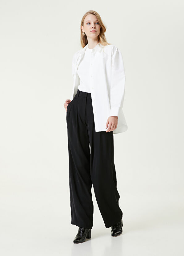 Beymen Club Kırık Beyaz Boyfriend Tafta Gömlek - 2